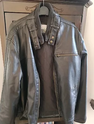 Buy John Lewis Gents Brown Faux Leather Large Bomber Jacket  • 15£