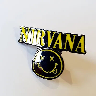 Buy Nirvana Black/Yellow Pin Badge Brooch Emblem Grunge Music Merch Kurt Cobain  • 6.99£