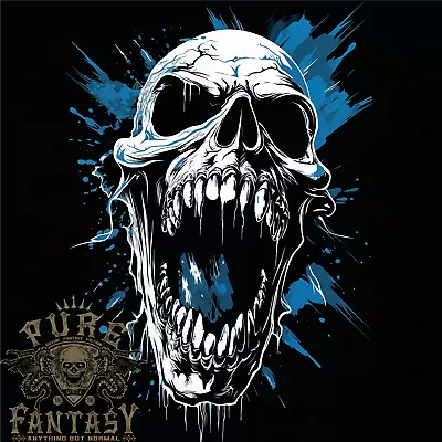 Buy Screaming Skull Goth Horror Gothic Heavy Metal Mens T-Shirt 100% Cotton • 10.75£