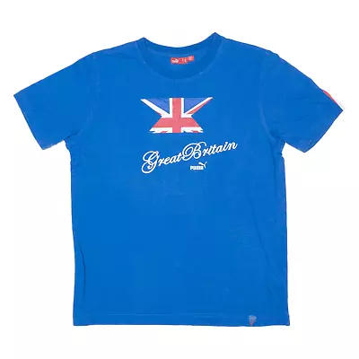 Buy PUMA Great Britain T-Shirt Blue Short Sleeve Mens M • 7.99£