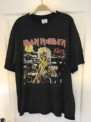 Buy Vintage 1997 Iron Maiden Killers M&O Knits Front & Back Graphic T-shirt XXL • 50£