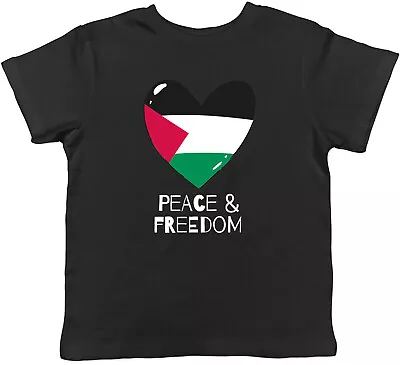Buy Palestine Kids T-Shirt Peace & Freedom Heart Childrens Boys Girls Gift • 5.99£