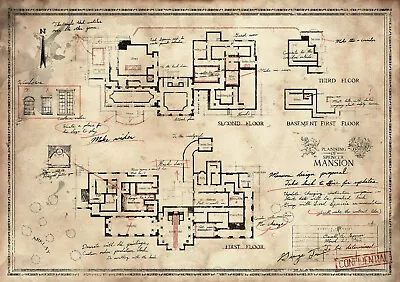 Buy Resident Evil, The Spencer Mansion Plan, High Quality, A1/A2/A3 Prints • 7.99£
