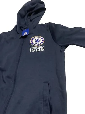Buy Chelsea FC Football Hoodie Mens Large Full Zip Hooded Top Team Crest L CHH11 • 21.85£