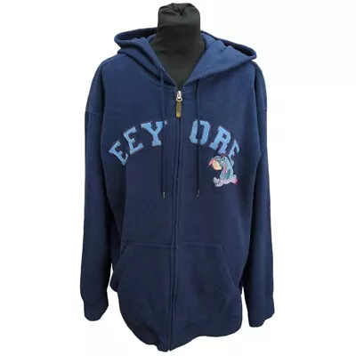 Buy Disney Ladies Blue Eeyore Zip Up Hoodie Extra Large • 12£