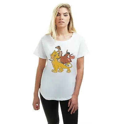Buy Official Disney Ladies Lion King Simba & Friends T-shirt  White S - XL • 9.99£
