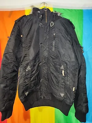 Buy Khujo Mens Bomber Military Style Jacket Mens Size M • 40.68£