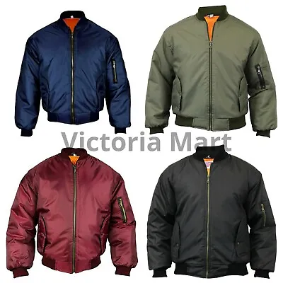 Buy Flight Jacket Mens MA1 Military Army Bomber Biker Pilot Security Doorman Jackets • 19.99£
