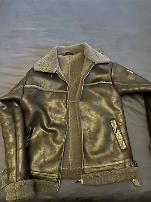 Buy JK Attire Black Leather Jacket With Fur • 35£