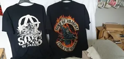 Buy Sons Of Anarchy T Shirt X2  Black Pre-worn Print To Front Only 2XL • 17.71£