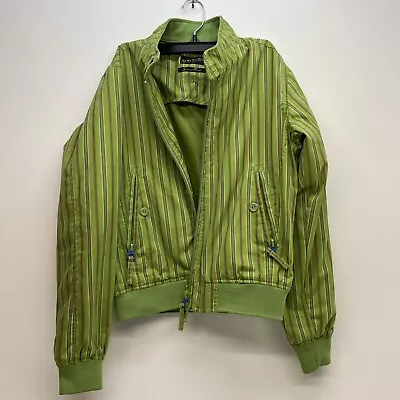Buy VTG Women's BOMB BOOGIE Nylon Bomber Jacket, Green Stripes, 1994 • 57.85£