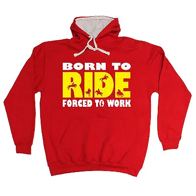 Buy Born To Ride Forced To Work Horse HOODIE Horses Riding Fun Gift Birthday Funny • 24.95£