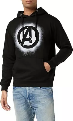 Buy Marvel Mens Hoodie Avengers Stencil Pullover Jumper Top Size XL • 13.99£