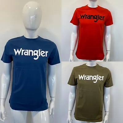Buy Wrangler T-Shirts Tops Logo Tee Men's Sizes M-XL Blue Olive Red KVO001 NG • 11£