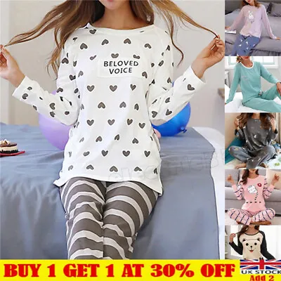 Buy Ladies Womens Pyjamas Pj Set Long Sleeve Top Nightwear Lounge Wear. Pyjama UK • 7.58£