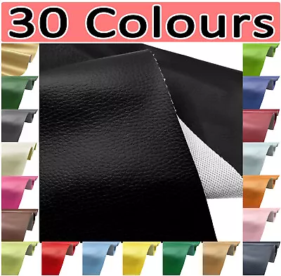 Buy Faux Leather Fabric Soft Material Grained Waterproof Leatherette Upholstery Car • 9.48£