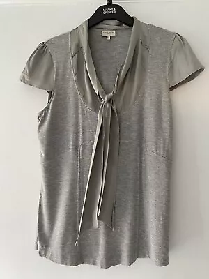 Buy Karen Millen 14 Top Grey Silk And Stretchy Cotton Great Condition • 2.50£