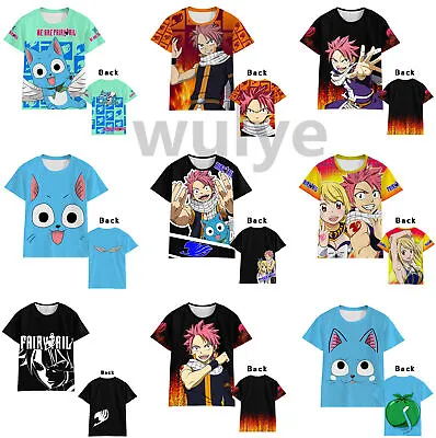 Buy Fairy Tail T-Shirt Cosplay Costume Men Women Anime Short Sleeve Sports Tee Gifts • 14.39£