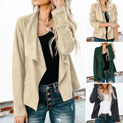 Buy UK Womens Waterfall Long Sleeve Tops Cardigan Casual Loose Coat Jacket Outwear • 12.99£