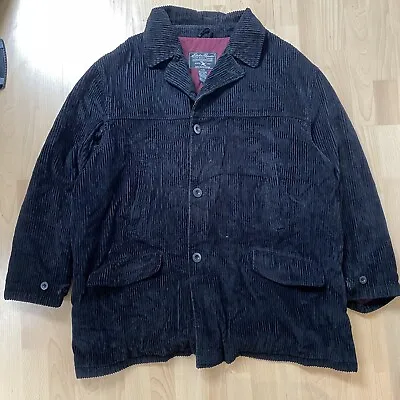 Buy Vintage Eddie Bauer Black Jumbo Cord Jacket XL • 65£