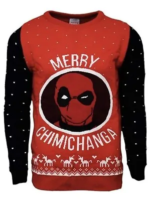 Buy Small (UK) Deadpool 'Merry Chimichanga' Christmas Sweater Jumper Numskull Marvel • 33.99£
