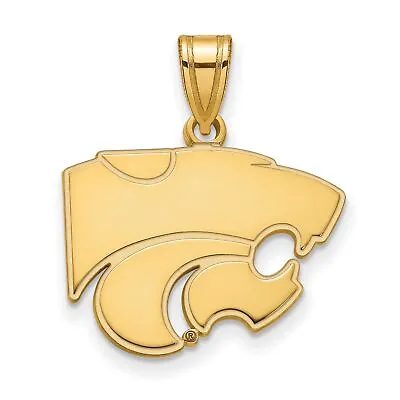 Buy Kansas State University Wildcats School Mascot Head Pendant Gold Plated Silver • 56.69£