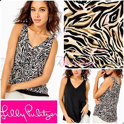 Buy NWT Lilly Pulitzer Florin VNeck Top REVERSIBLE XXS,XS,SML In Onyx Can You Zee Me • 94.49£