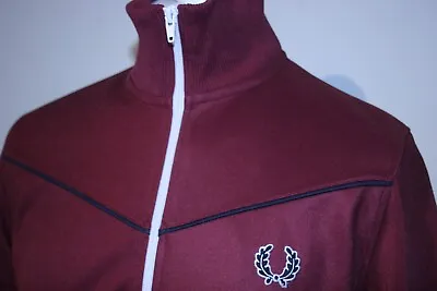 Buy Fred Perry Chevron Track Jacket - M - Maroon Red - Excellent - Tracksuit Top • 54.99£