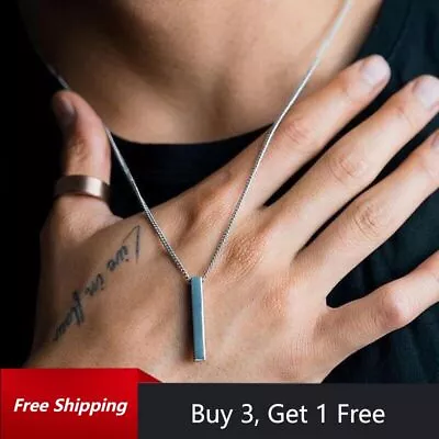 Buy Mens Curb Chain Necklace Hip Hop Simple Stainless Steel Necklace Party Jewelry • 4.65£