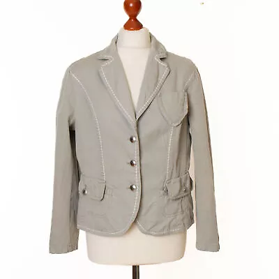 Buy Women's MARC CAIN Grey Cotton & Linen Jacket Size N5 / 42 • 34.15£