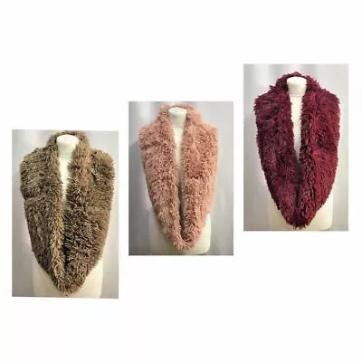Buy Fur Fluffy Scarf Snood Ladies Winter Soft Plain Double Loop Women's Neck Warmer • 8.99£