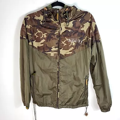 Buy Superdry Sport Men's Stormbreaker Wind Breaker Camouflage Green Jacket Size M • 24.99£