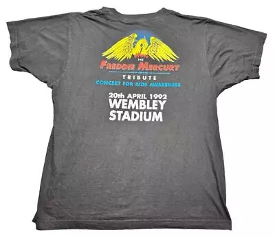 Buy FREDDIE MERCURY Vintage T-Shirt Size XL Wembley Stadium 1992 Mens Black Top Rare • 89.99£