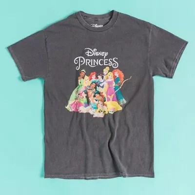 Buy Official Disney Princess Vintage Wash Charcoal T-Shirt : S,M,L,XL,XXL,3XL,4XL • 24.99£