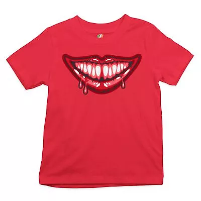 Buy Bloody Smile Youth T-shirt Scary Creepy Halloween Fangs Kids • 17.29£
