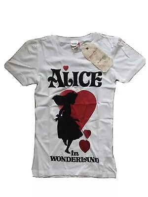 Buy Disney White 100% Cotton Alice In Wonderland Tee Age 10-11 140-146 Cm Bnwt • 9.99£