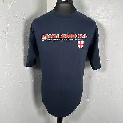 Buy England 2004 Euro Football Fan T Shirt 00’s Y2K Support From The Streets Men's M • 16.99£