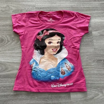 Buy Girls Disney Snow White Pink T-shirt Walt Disney World Age 5-6 • 8£