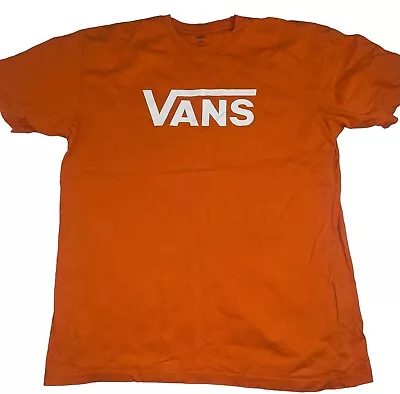 Buy Unisex Vans T Shirt  Top Orange White Size Large • 5£