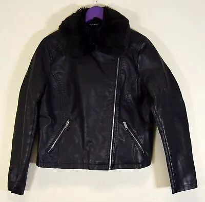 Buy Select Size 14 Faux Leather Biker Jacket In Very Good Condition, 36 C, 21 L • 10£