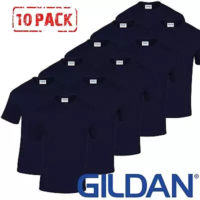 Buy 10 PACK Gildan Mens T-Shirt Heavy Cotton Plain Short Sleeve Tee Top Multi Colors • 47.50£
