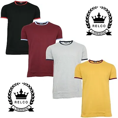 Buy Relco Mens Classic Ringer 70s Style T-Shirt Vintage Retro Northern Soul Mod • 11.99£