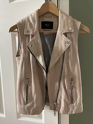Buy Set Leather Jacket Waistcoat Size 8 Pale Pink RRP £300 • 50£