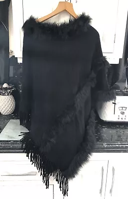 Buy Ladies Faux Fur Cape Wrap Poncho By Viwei Moda One Size Stunning • 20£