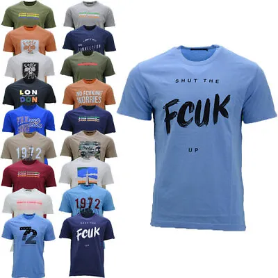 Buy Mens T Shirts French Connection Printed Cotton Short Sleeve Summer FCUK Tees Top • 8.49£