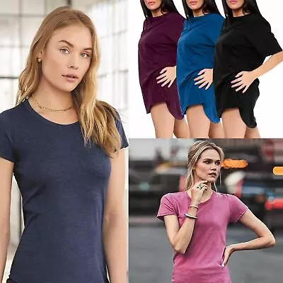 Buy Women's Plain Casual Cotton Wear Long T-shirt Tee Pocket Short Sleeve Sleepwears • 5.99£