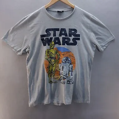 Buy Star Wars T Shirt Large C3PO R2-D2 One Graphic Print Short Sleeve • 8.09£