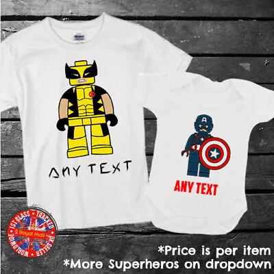 Buy Personalised Marvel T-shirt Gift Kids Wolverine Captain America Birthday • 9.99£