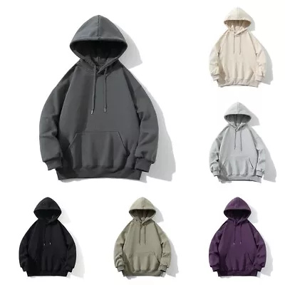 Buy Classic And Fashionable Men's Loose Hoodie Sweatshirt Pullover Solid Color • 28.76£