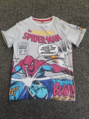 Buy The Amazing Spiderman T Shirt Next 10 Years Marvel Comics Boys Grey • 5.99£